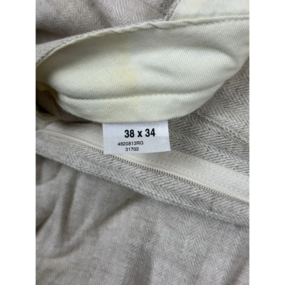 Vintage Polo Ralph Lauren Pants Men 38x34 (Fit 38x29) Beige Linen Double Pleated